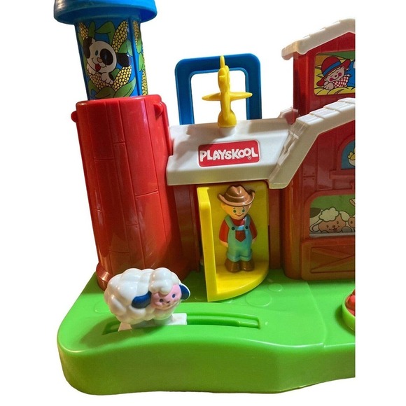 Vintage Fisher Price Red Activity Barn Silo Farm 1988 Toy Pretend Play - Picture 2 of 7